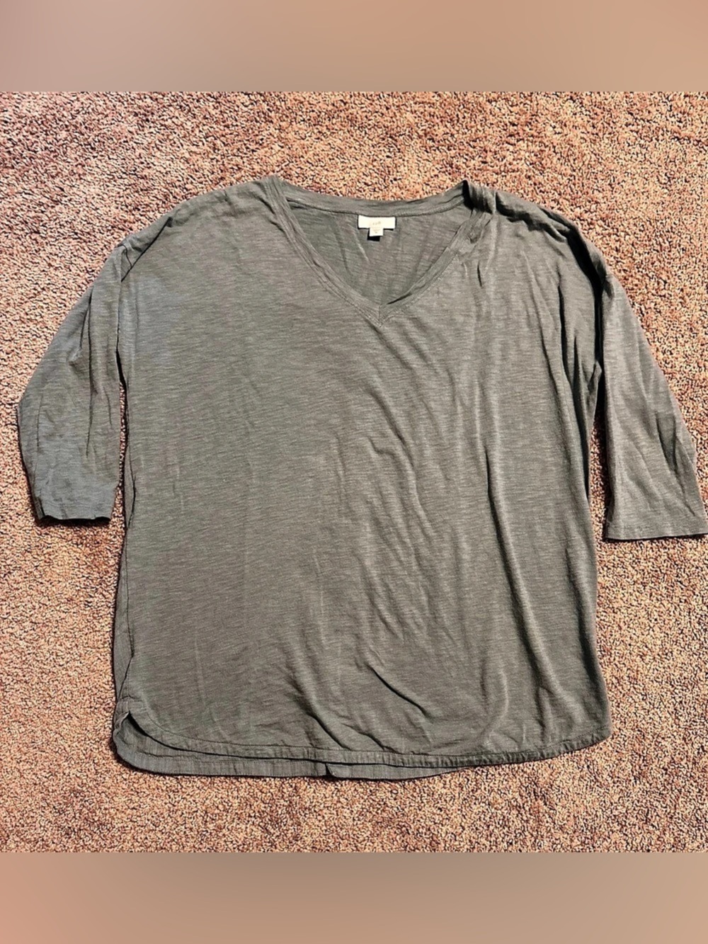 J.Jill Blue 3/4 Sleeve V-Neck Size Medium